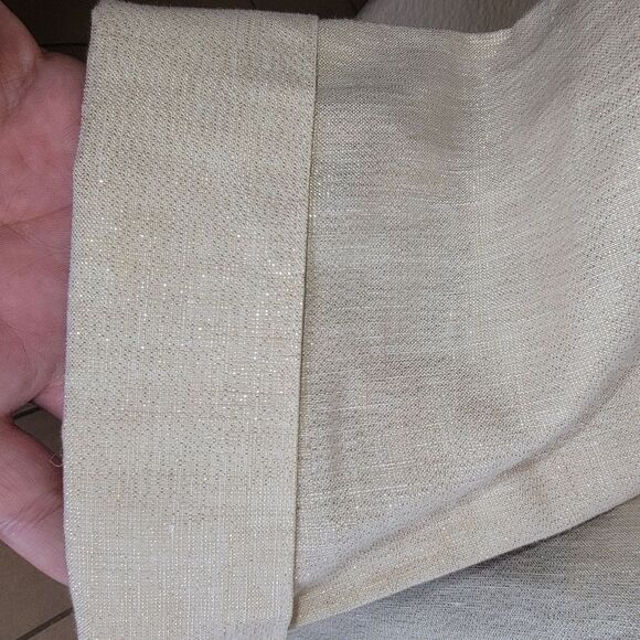 Chico’s Nwot No-Iron Fresh Chic Metalic Gold Linen Blouse 00 (Xs) - Picture 6 of 8